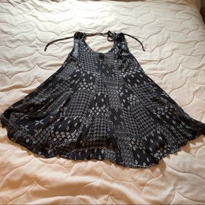 Blueish gray flowy mini dress